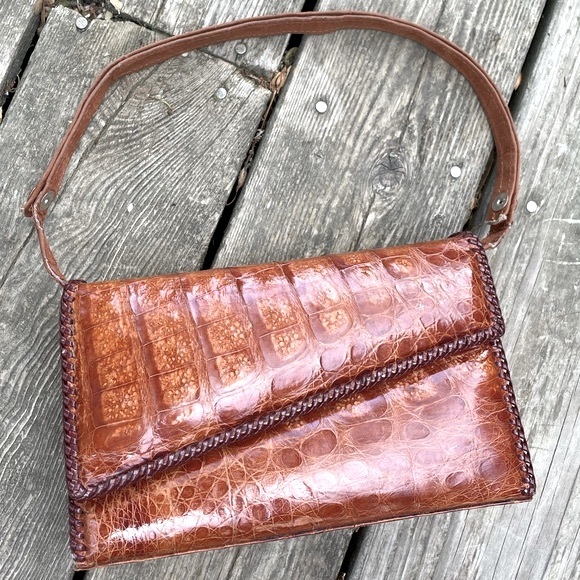 Vintage Handbags - Vintage Eduardo Alligator Leather Bag